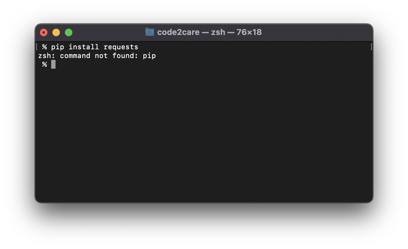 zsh command not found pip